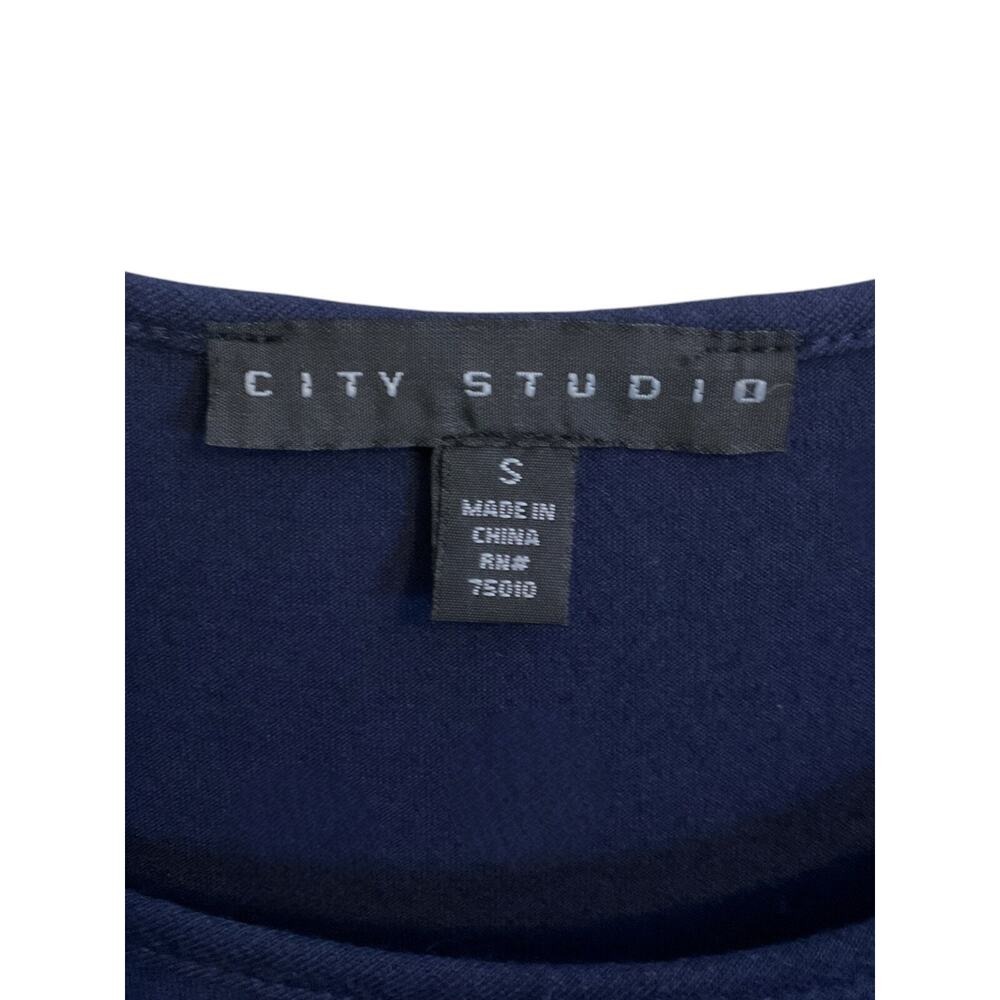 City Studios Dress Juniors Size S Navy Blue White Striped Skater Cocktail Dress‎ - Picture 5 of 10